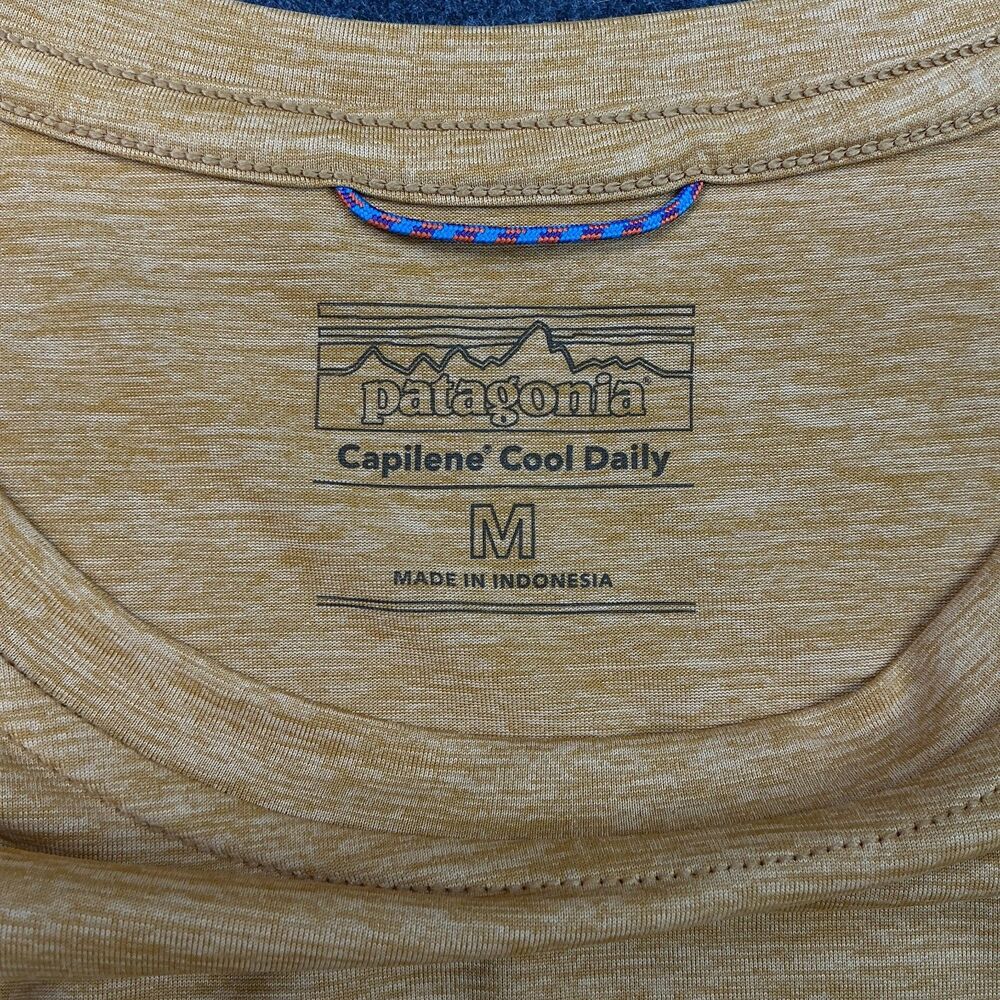 Patagonia Capilene Cool Daily Base Layer Shirt Womens M Yellow Heather L/S Hike - Picture 6 of 7